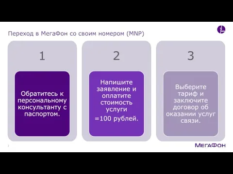 Переход в МегаФон со своим номером (MNP)