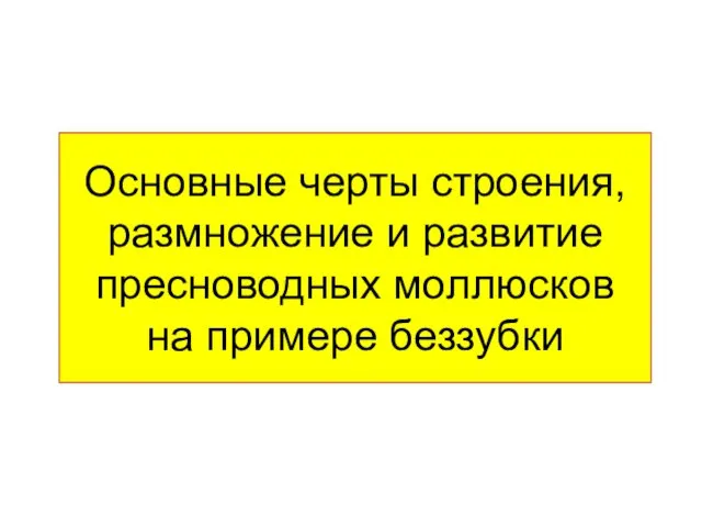 Основные черты строения, размножение и развитие пресноводных моллюсков на примере беззубки