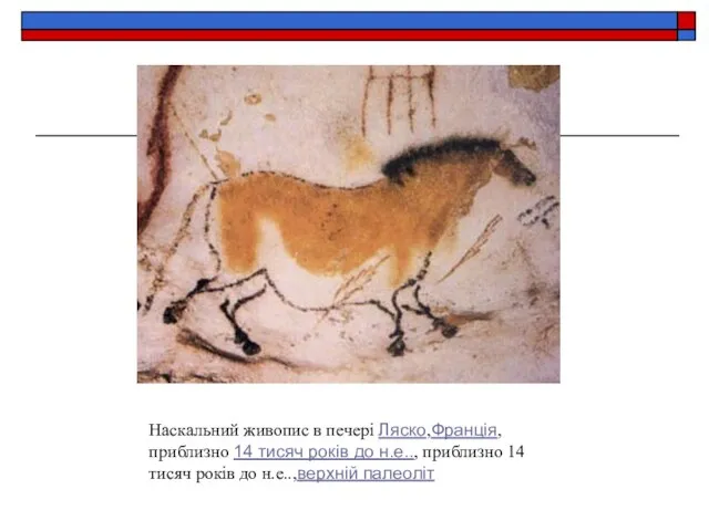 Наскальний живопис в печері Ляско,Франція, приблизно 14 тисяч років до