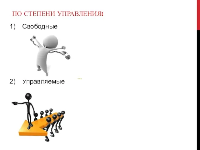 ПО СТЕПЕНИ УПРАВЛЕНИЯ: Свободные Управляемые