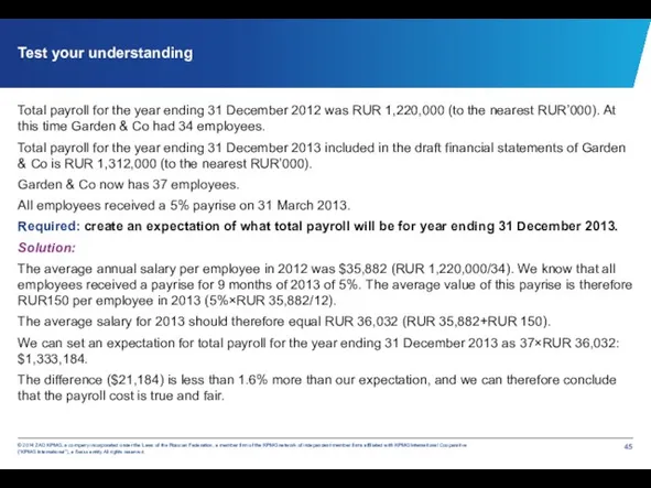 Test your understanding Total payroll for the year ending 31