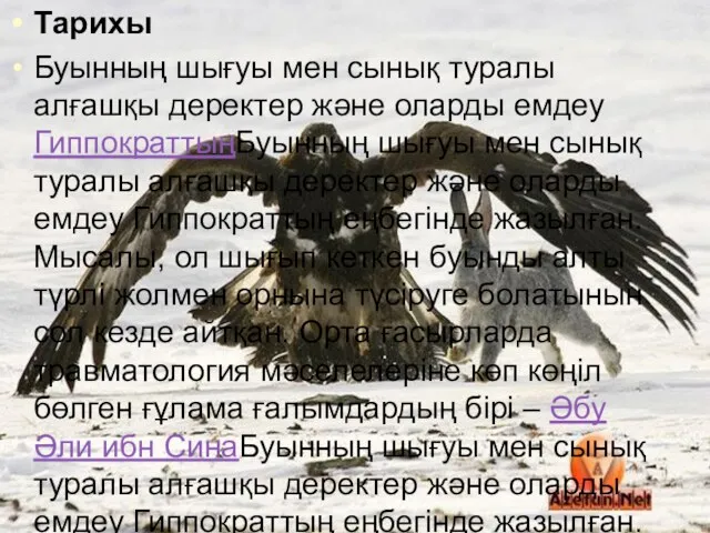 Тарихы Буынның шығуы мен сынық туралы алғашқы деректер және оларды