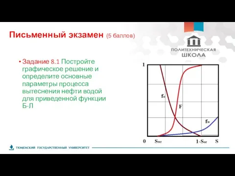 Задание 8.1 Постройте графическое решение и определите основные параметры процесса