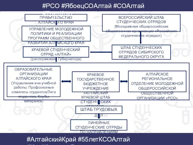 ПРАВИТЕЛЬСТВО АЛТАЙСКОГО КРАЯ ВСЕРОССИЙСКИЙ ШТАБ СТУДЕНЧЕСКИХ ОТРЯДОВ (Молодежная общероссийская общественная