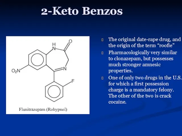 2-Keto Benzos The original date-rape drug, and the origin of