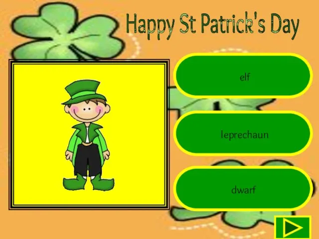 Happy St Patrick's Day elf leprechaun dwarf