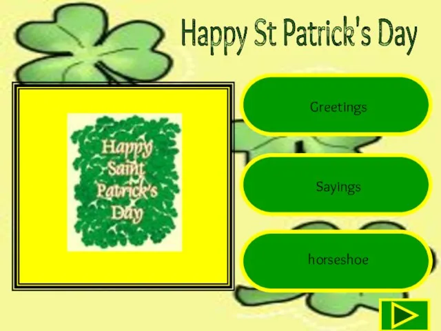 Happy St Patrick's Day Greetings Sayings horseshoe