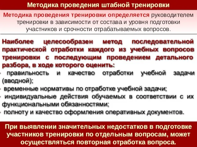 Наиболее целесообразен метод последовательной практической отработки каждого из учебных вопросов