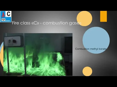Fire class «C» - combustion gases Combustion methyl borate