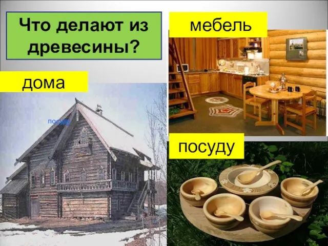 дома мебель посуду посуду Что делают из древесины?