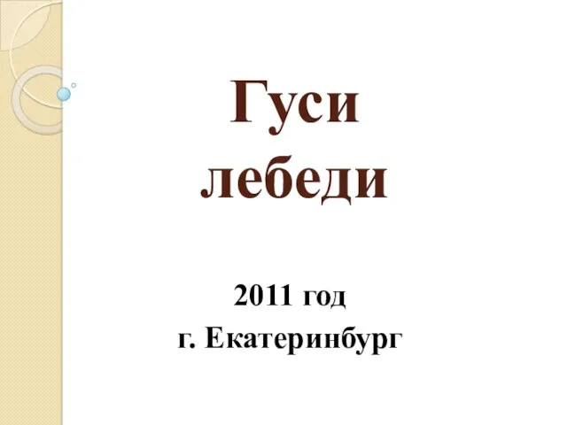 Гуси лебеди 2011 год г. Екатеринбург