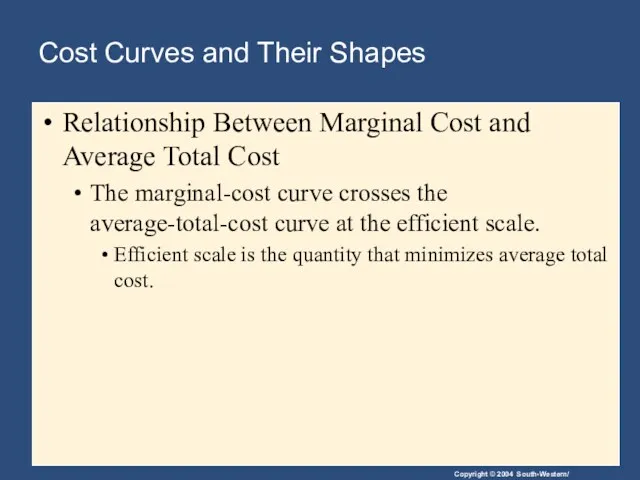 Cost Curves and Their Shapes Relationship Between Marginal Cost and