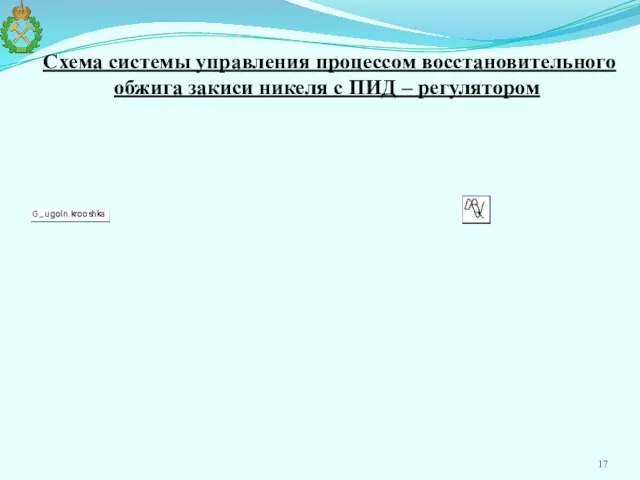 Схема системы управления процессом восстановительного обжига закиси никеля с ПИД – регулятором