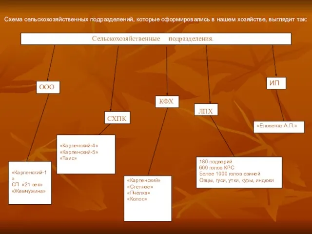 ООО «Карпенский-1» СП «21 век» «Жемчужина» «Карпенский» «Степное» «Пчёлка» «Колос»