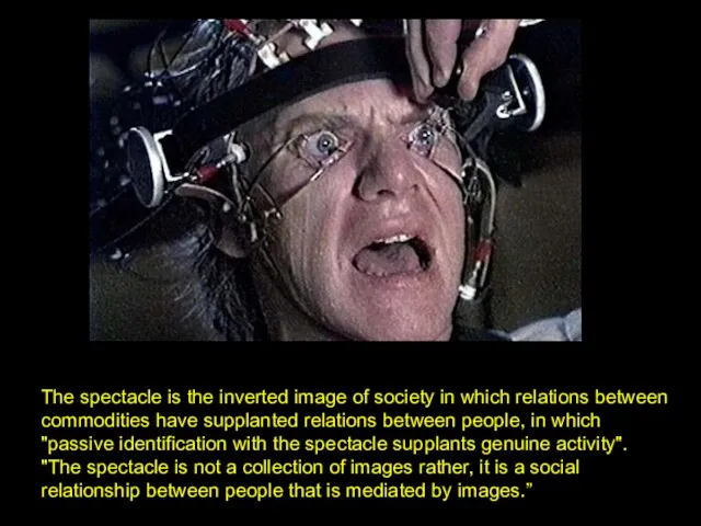 The spectacle is the inverted image of society in which