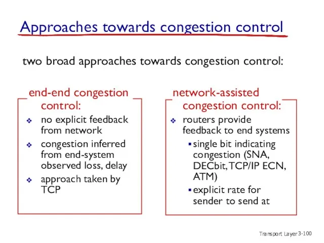 Transport Layer 3- Approaches towards congestion control two broad approaches