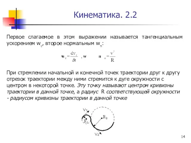 Кинематика. 2.2 При стремлении начальной и конечной точек траектории друг к другу отрезок