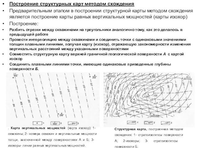 Построение структурных карт методом схождения Предварительным этапом в построении структурной