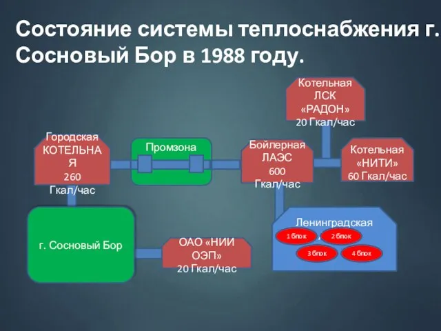 г. Сосновый Бор ОАО «НИИ ОЭП» 20 Гкал/час Городская КОТЕЛЬНАЯ