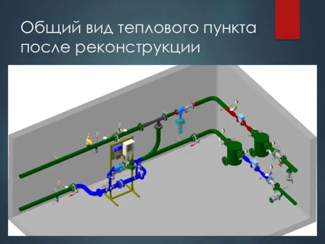 Общий вид теплового пункта после реконструкции