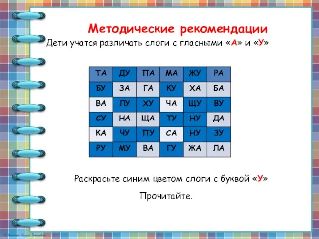 Методические рекомендации Дети учатся различать слоги с гласными «А» и