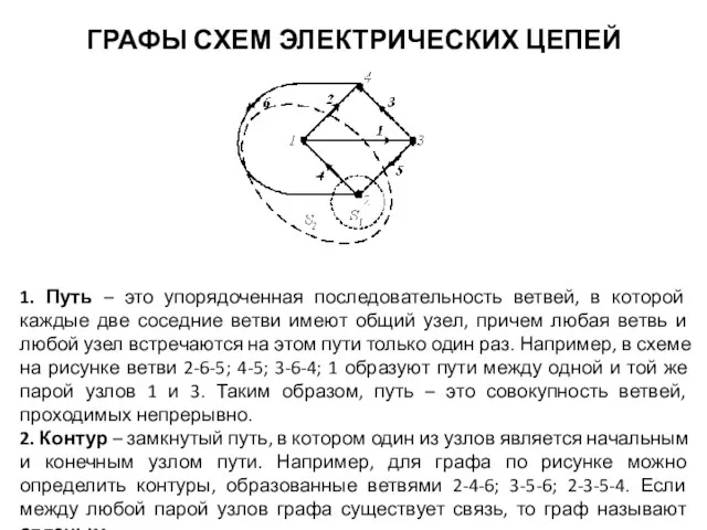 ГРАФЫ СХЕМ ЭЛЕКТРИЧЕСКИХ ЦЕПЕЙ 1. Путь – это упорядоченная последовательность