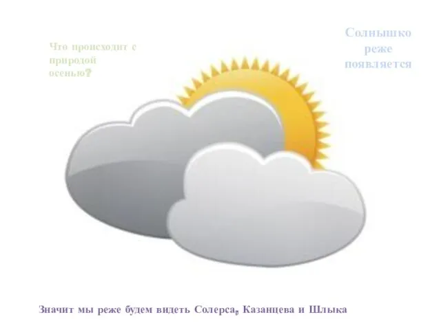 Солнышко реже появляется Что происходит с природой осенью? Значит мы