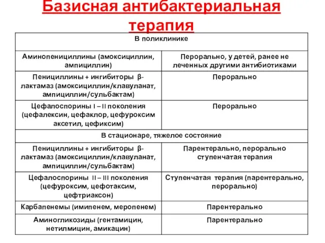 Базисная антибактериальная терапия