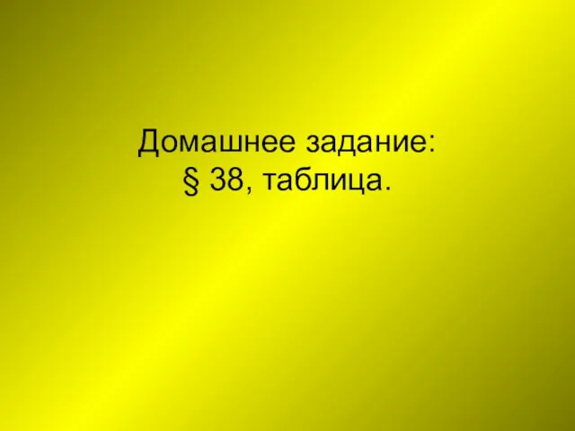 Домашнее задание: § 38, таблица.