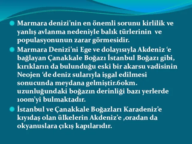 Marmara denizi’nin en önemli sorunu kirlilik ve yanlış avlanma nedeniyle