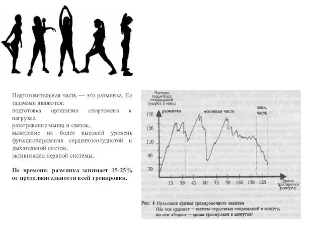 Подготовительная часть — это разминка. Ее задачами являются: подготовка организма