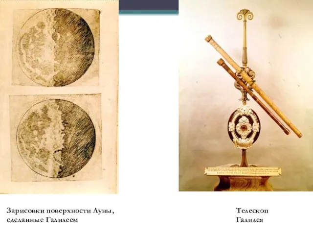 Телескоп Галилея Зарисовки поверхности Луны, сделанные Галилеем