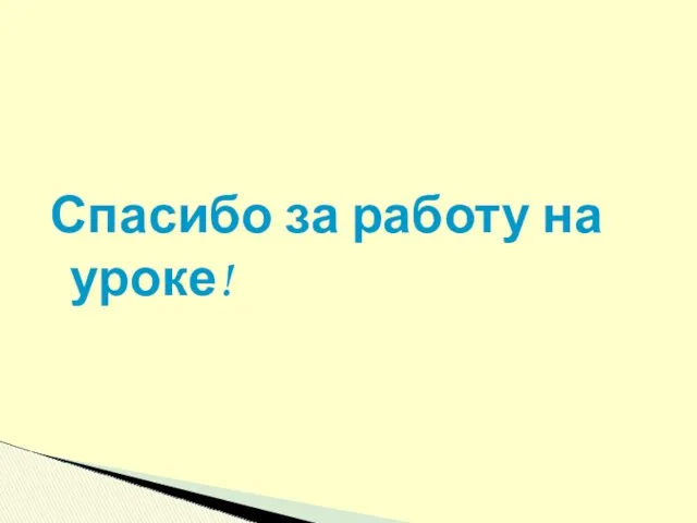 Спасибо за работу на уроке!