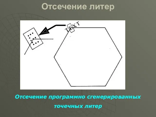 Отсечение литер Отсечение программно сгенерированных точечных литер