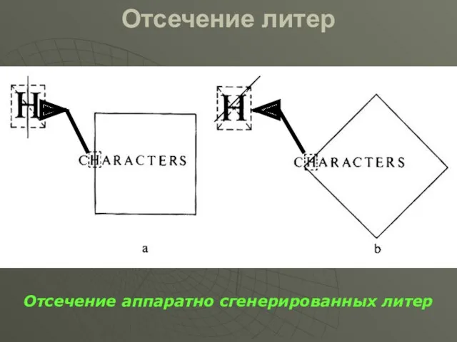 Отсечение литер Отсечение аппаратно сгенерированных литер