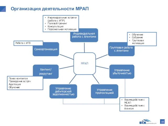 Организация деятельности МРАП Индивидуальные встречи (работа с ИПР) Полевой тренинг