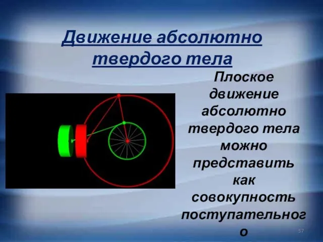 Плоское движение абсолютно твердого тела можно представить как совокупность поступательного