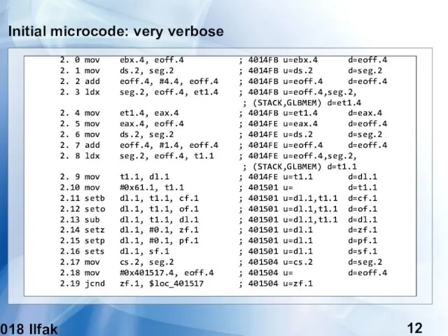 (c) 2018 Ilfak Guilfanov Initial microcode: very verbose 2. 0