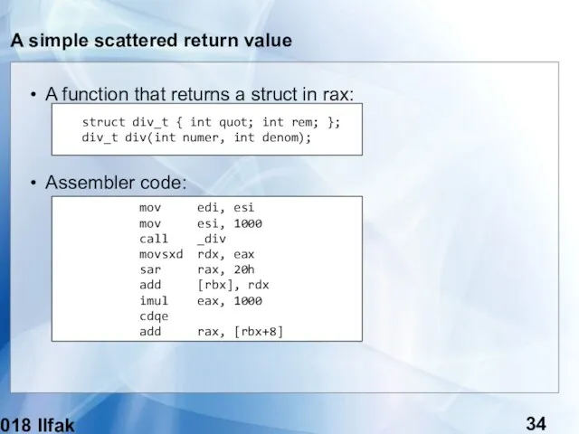 (c) 2018 Ilfak Guilfanov A simple scattered return value A