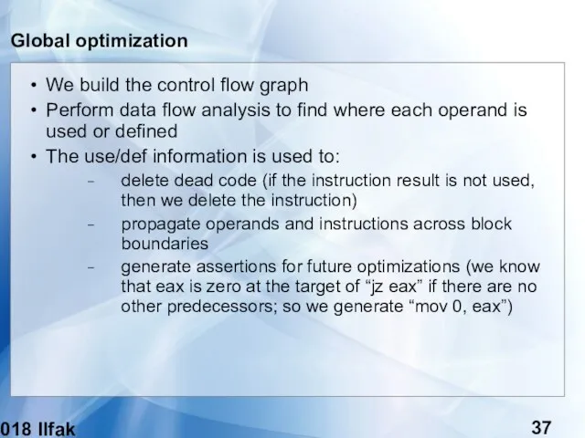 (c) 2018 Ilfak Guilfanov Global optimization We build the control