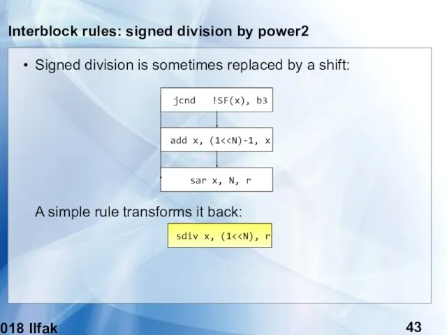 (c) 2018 Ilfak Guilfanov Interblock rules: signed division by power2