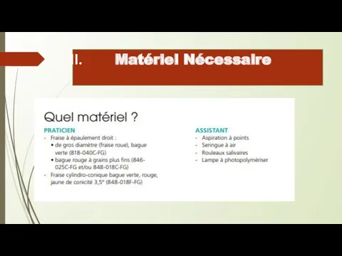 Matériel Nécessaire