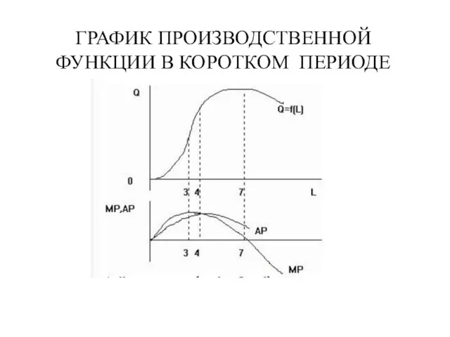 ГРАФИК ПРОИЗВОДСТВЕННОЙ ФУНКЦИИ В КОРОТКОМ ПЕРИОДЕ