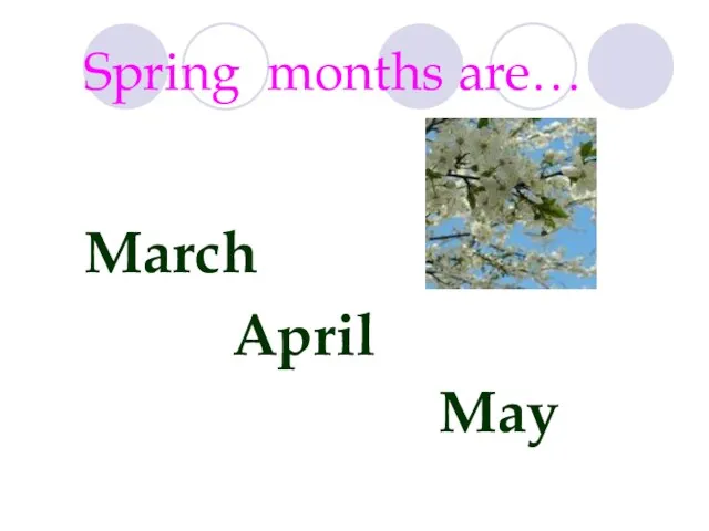 March April May Spring months are…