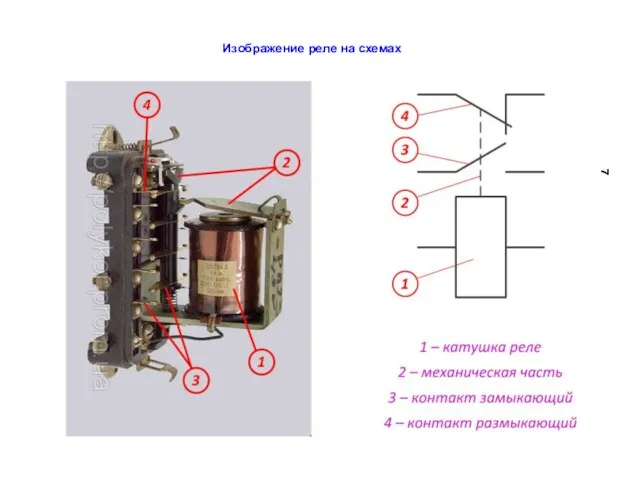 Изображение реле на схемах