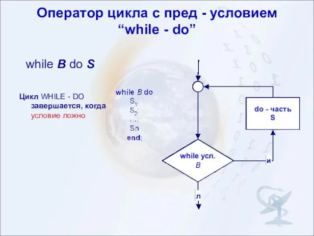 Оператор цикла с пред - условием “while - do” while