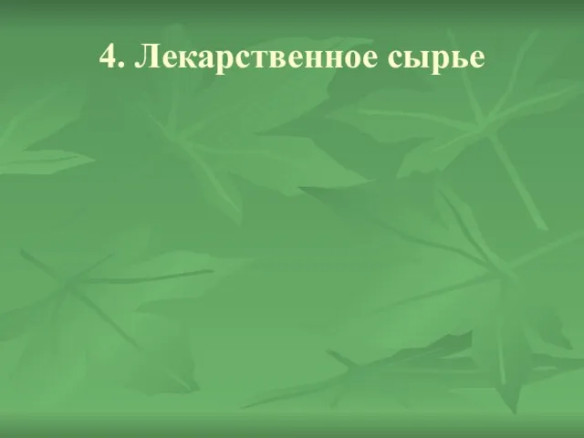 4. Лекарственное сырье