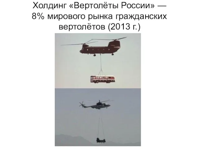 Холдинг «Вертолёты России» — 8% мирового рынка гражданских вертолётов (2013 г.)