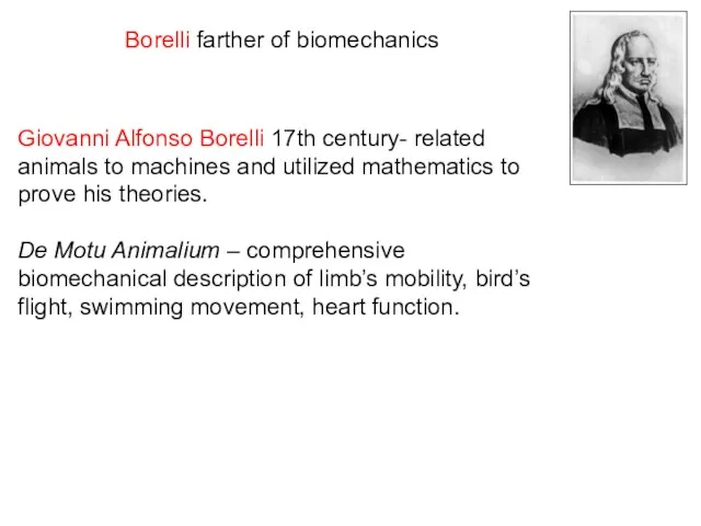 Giovanni Alfonso Borelli 17th century- related animals to machines and