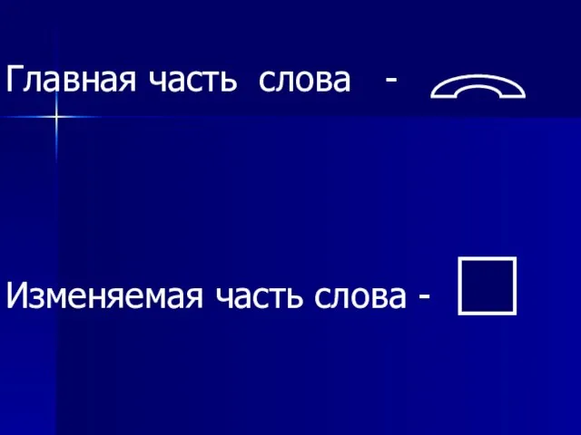 Главная часть слова - Изменяемая часть слова -